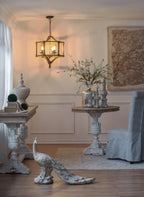 3-Light Wood Drum Chandelier