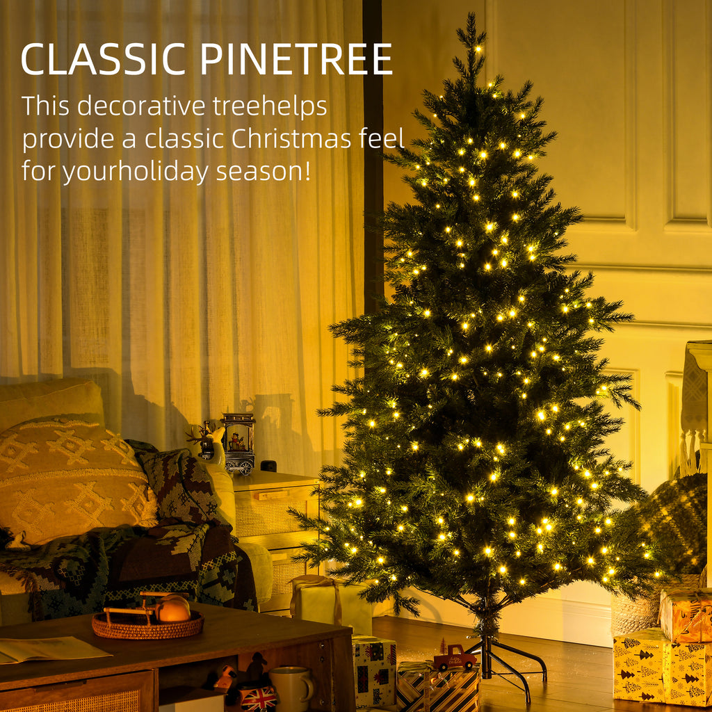 HOMCOM 6ft Tall Prelit Artificial Christmas Tree