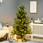 HOMCOM 6ft Tall Prelit Artificial Christmas Tree