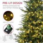 HOMCOM 6ft Tall Prelit Artificial Christmas Tree