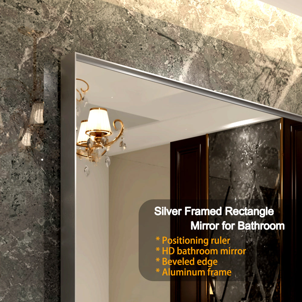 40x30 Inch Bathroom Mirror with Beveled Edge