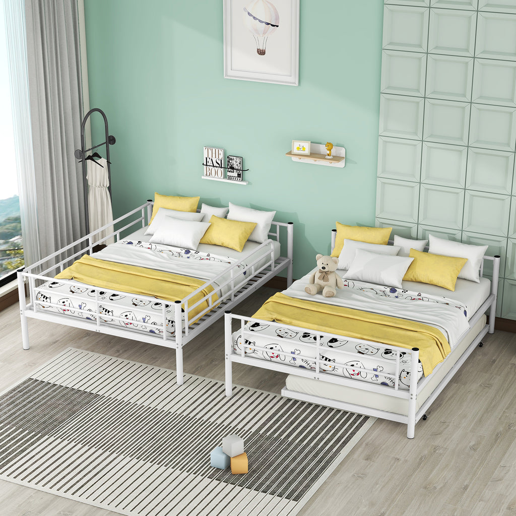 Full Over Full Metal Bunk Bed with Trundle