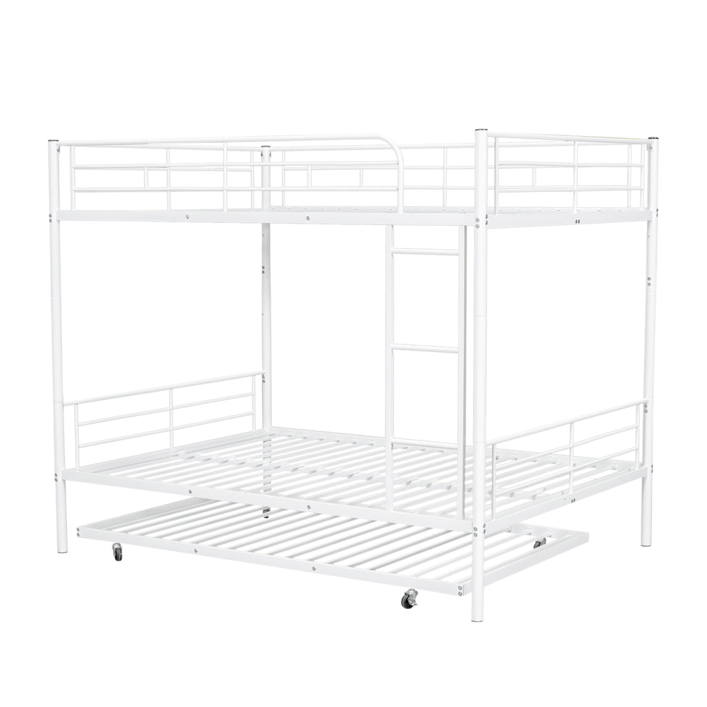 Full Over Full Metal Bunk Bed with Trundle