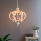 French Country Wood Chandelier