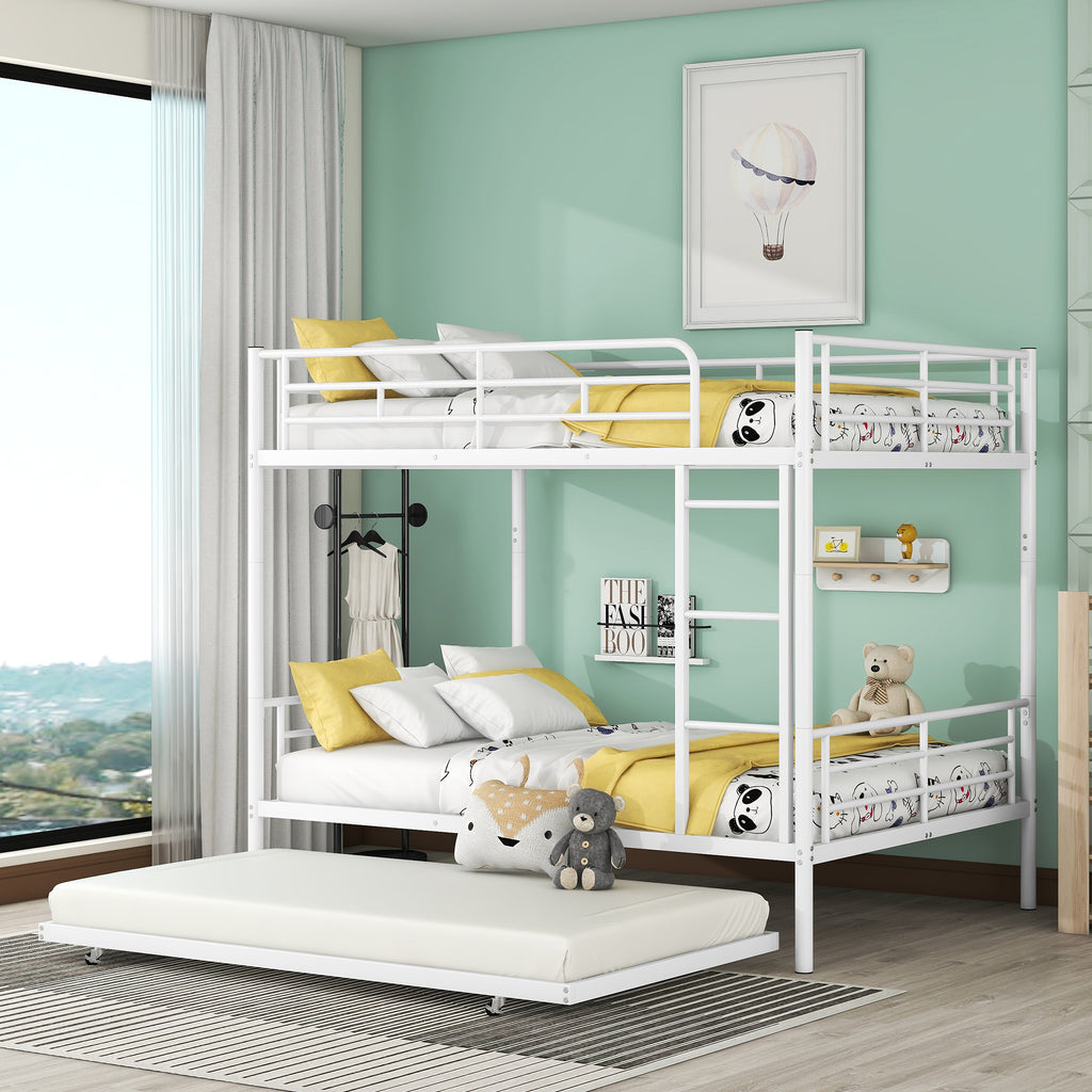 Full Over Full Metal Bunk Bed with Trundle
