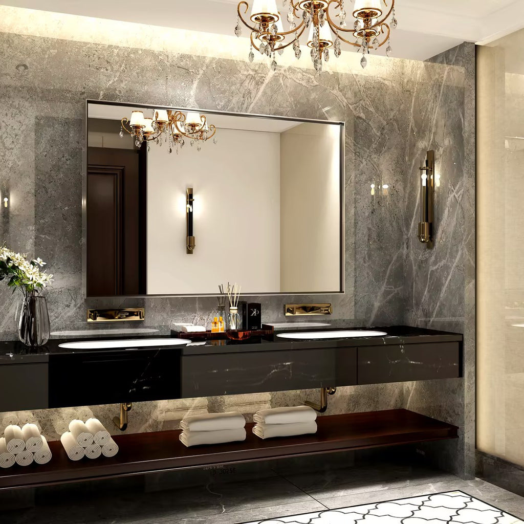 40x30 Inch Bathroom Mirror with Beveled Edge