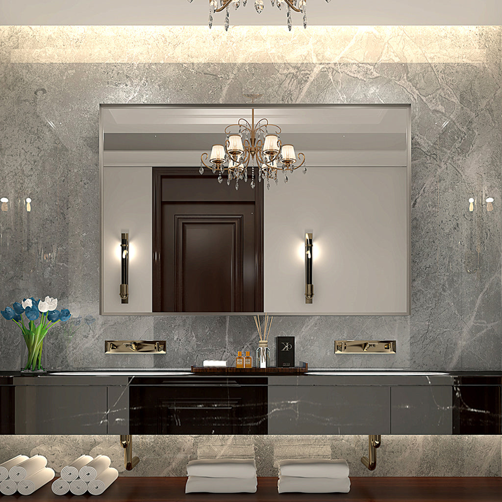 40x30 Inch Bathroom Mirror with Beveled Edge