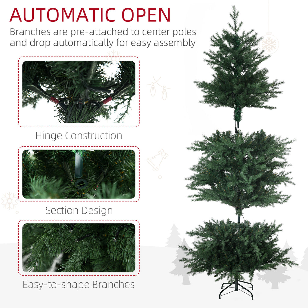 HOMCOM 6ft Tall Prelit Artificial Christmas Tree