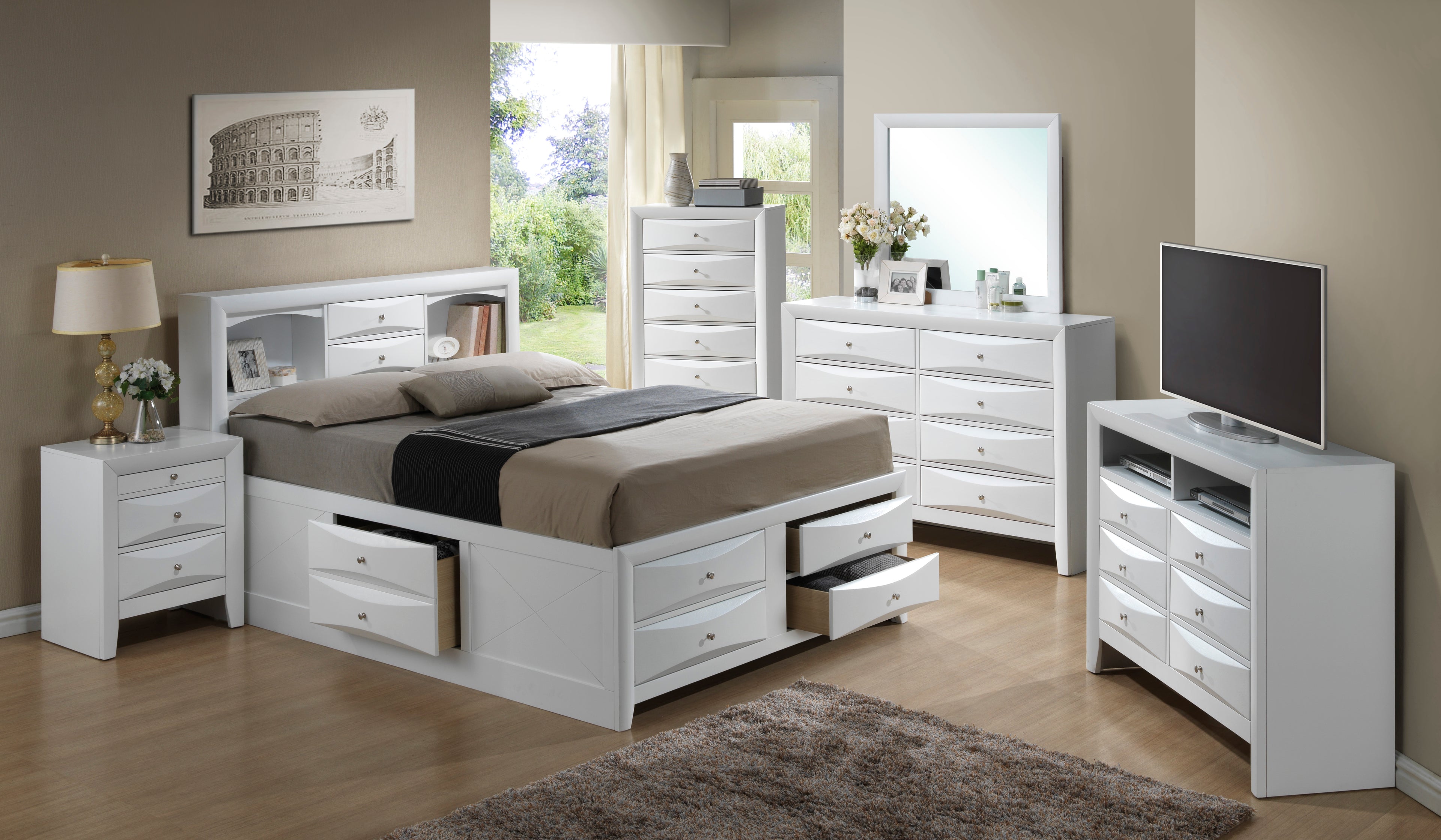 Contemporary Full Storage Bed