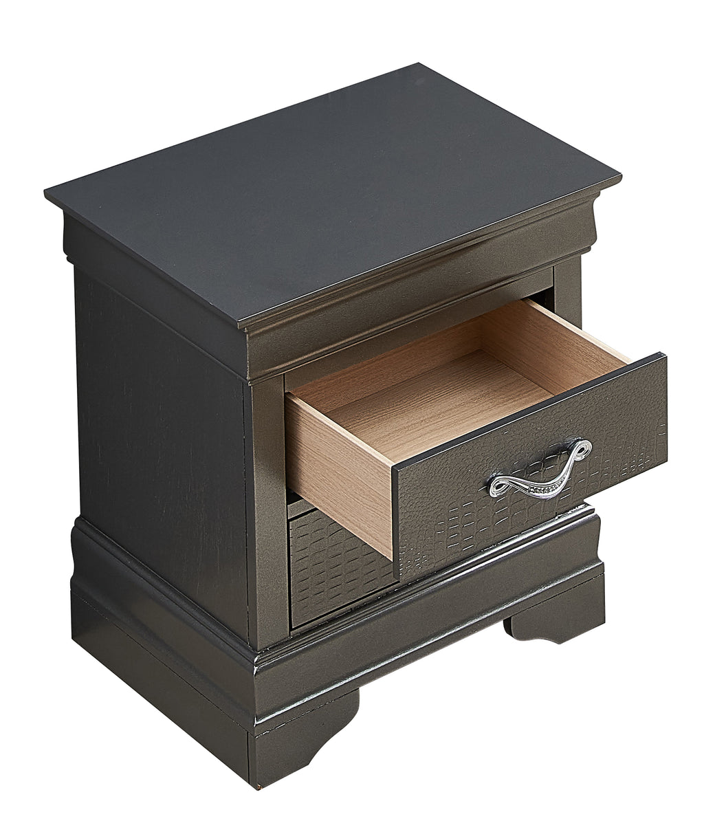 Sleek Metallic Nightstand