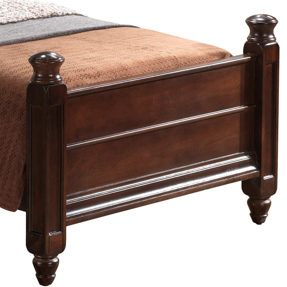 Elegant Traditional Twin Bed In Cappuccino
