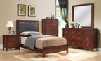 Charming Transitional King Bed In Cherry Hue