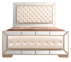 Elegant Pearl Queen Bed With Minimalist Design