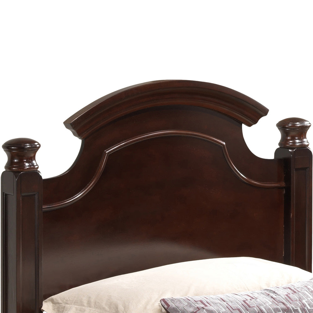 Elegant Traditional Twin Bed In Cappuccino