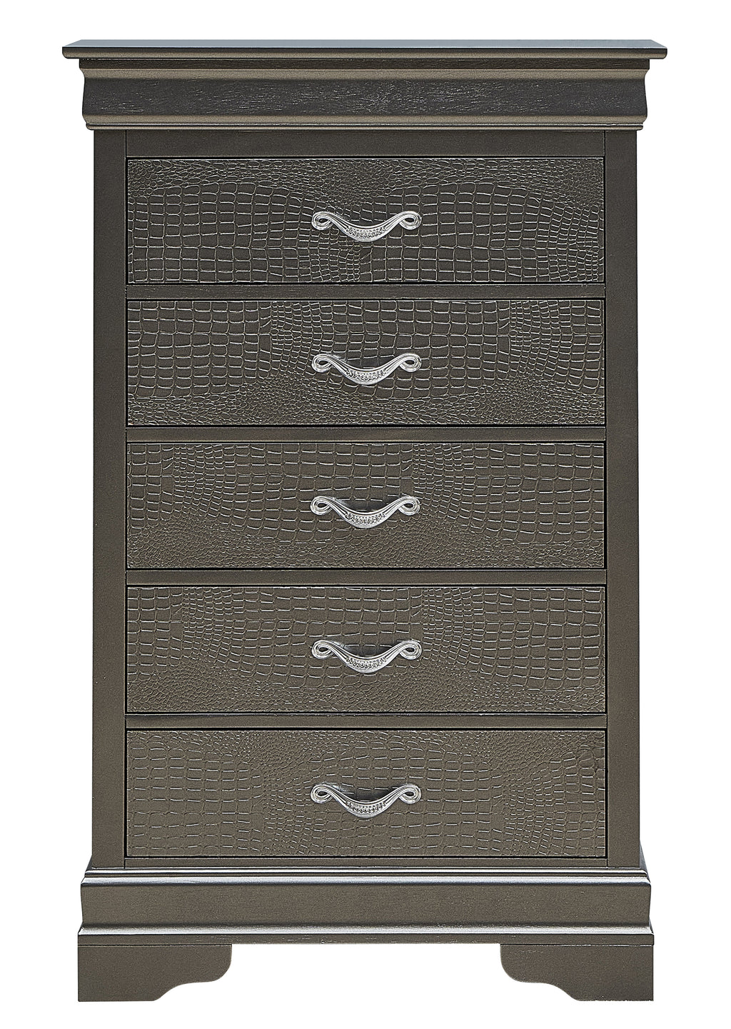 Sleek Transitional Metal Dresser