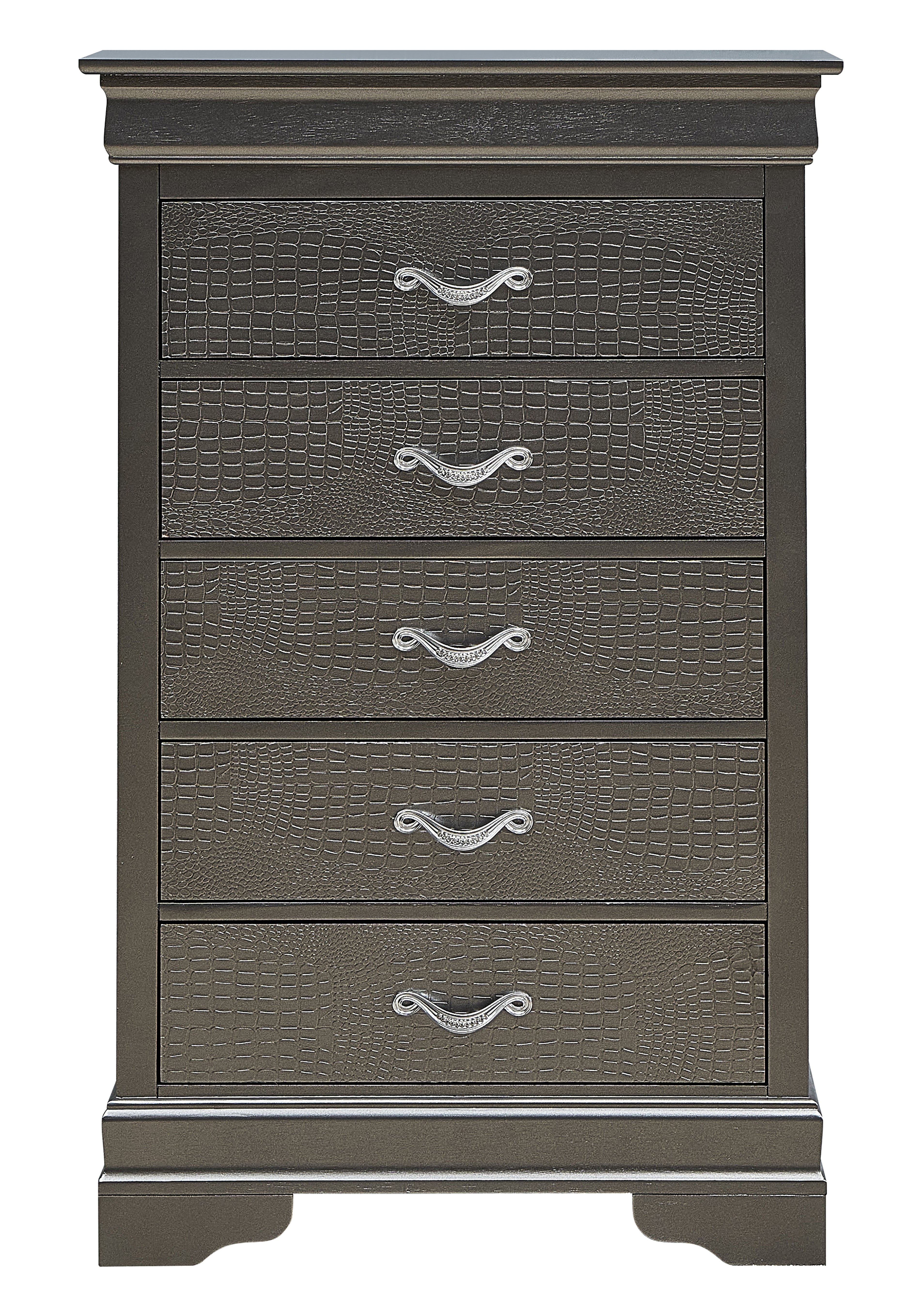 Sleek Transitional Metal Dresser