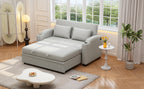 61.6" Pull Out Sofa Bed Modern Chenille Convertible Loveseat