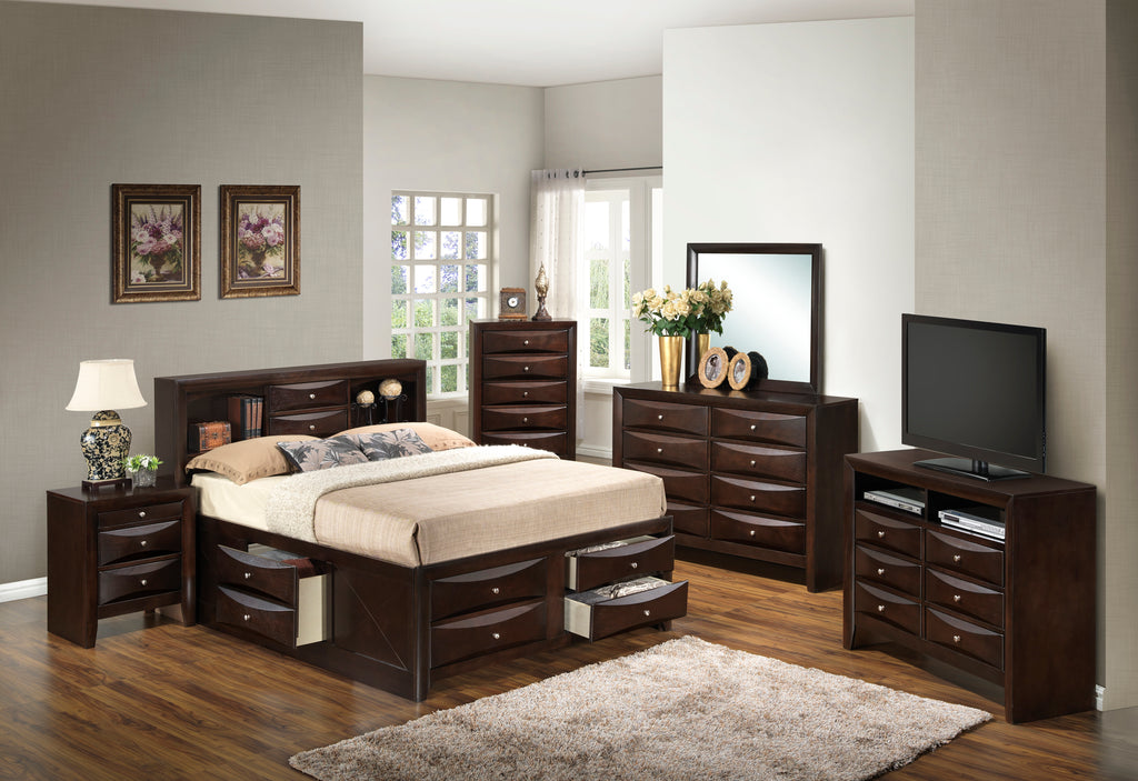Marilla King Storage Bed in Cappuccino
