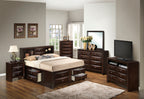 Marilla King Storage Bed in Cappuccino