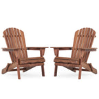 Wooden Outdoor Folding Adirondack Chair Set of 2