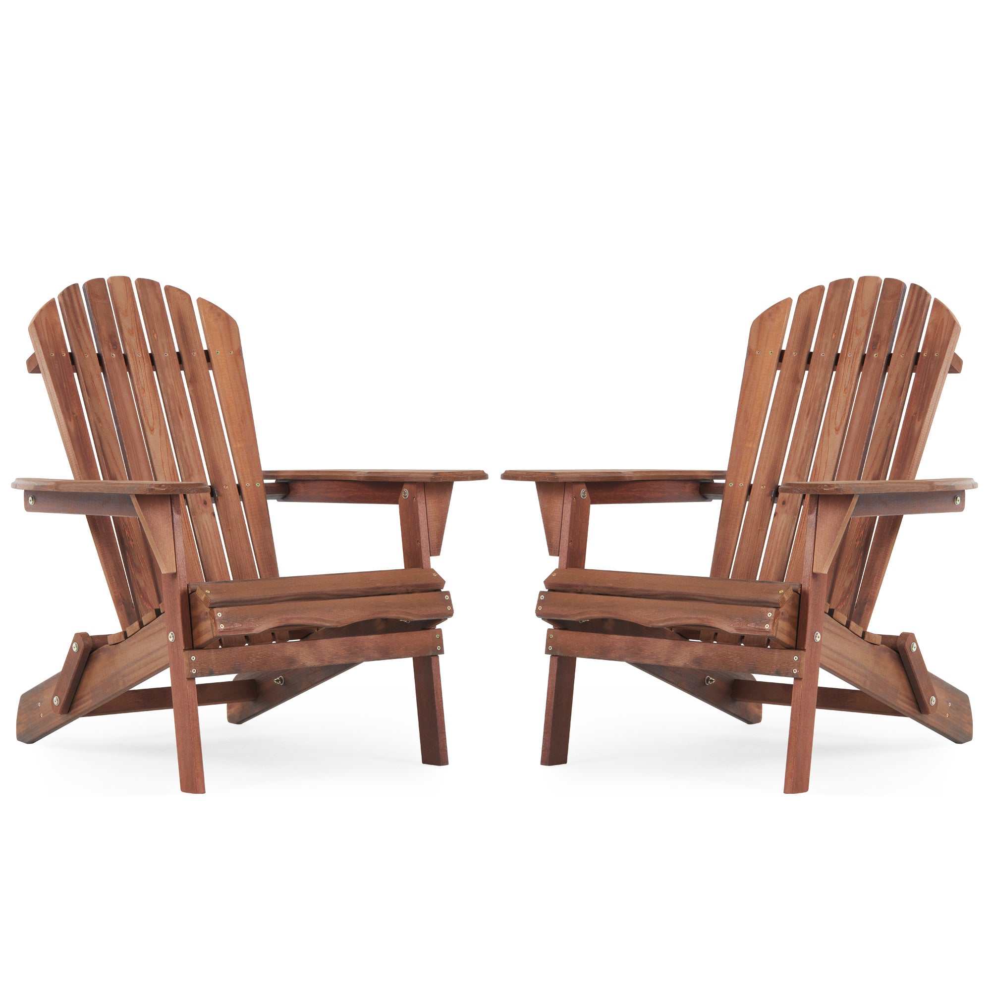 Wooden Outdoor Folding Adirondack Chair Set of 2