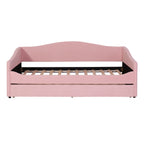 Teddy Fleece Twin Size Upholstered Daybed with Light and Trundle