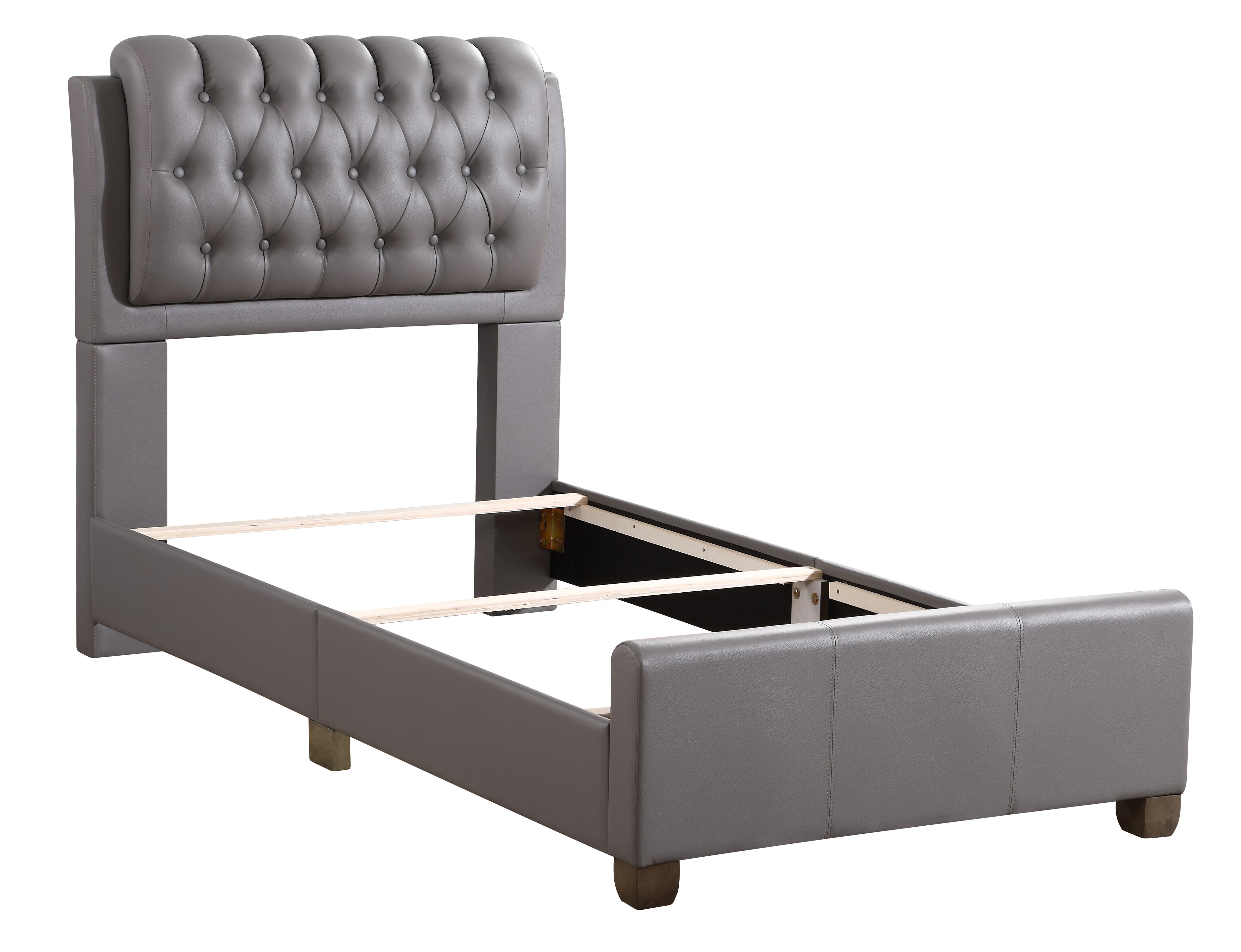 Contemporary Twin Bed In Light