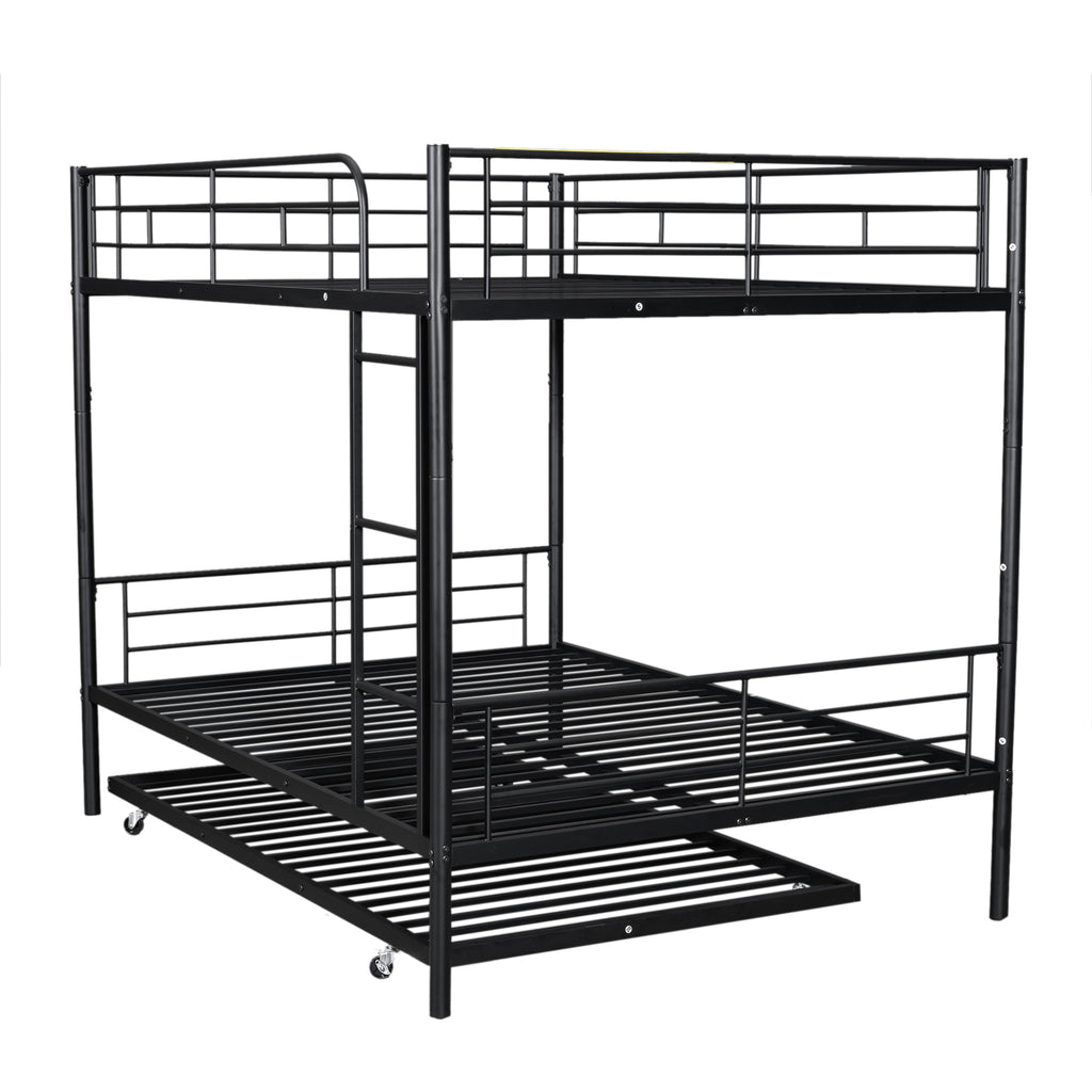 Full Over Full Metal Bunk Bed with Trundle