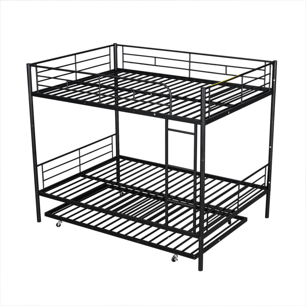 Full Over Full Metal Bunk Bed with Trundle