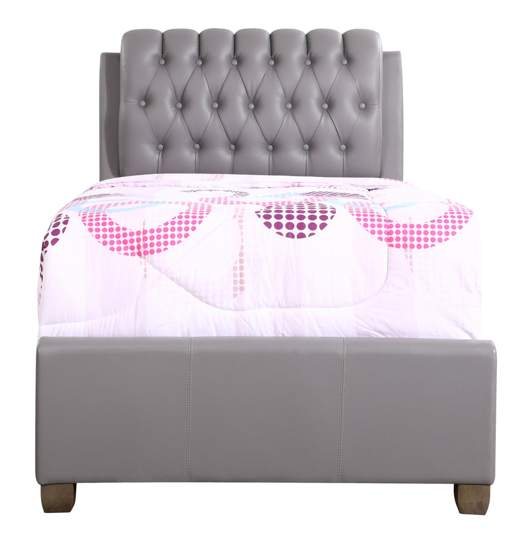Contemporary Twin Bed In Light