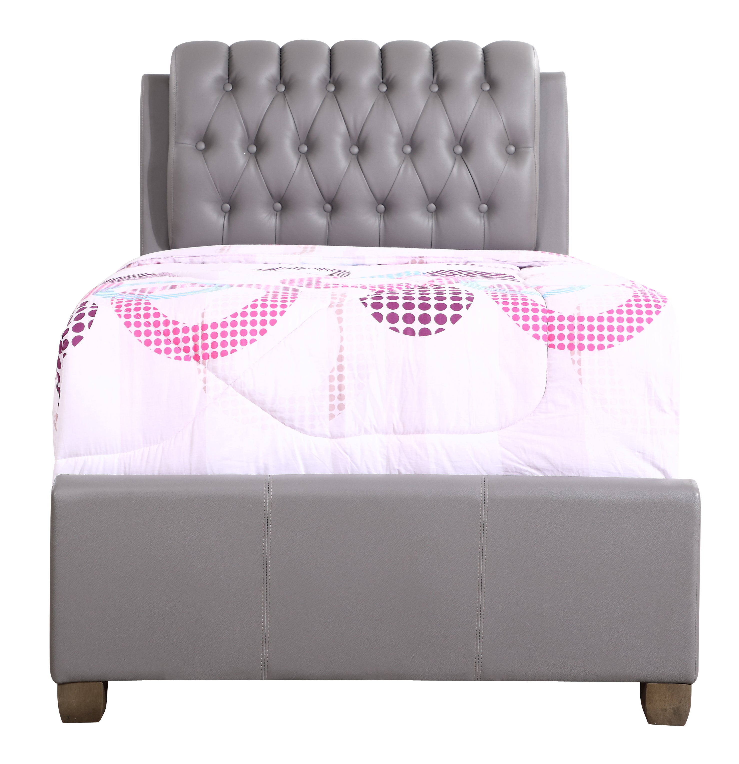 Contemporary Twin Bed In Light