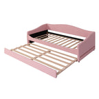 Teddy Fleece Twin Size Upholstered Daybed with Light and Trundle