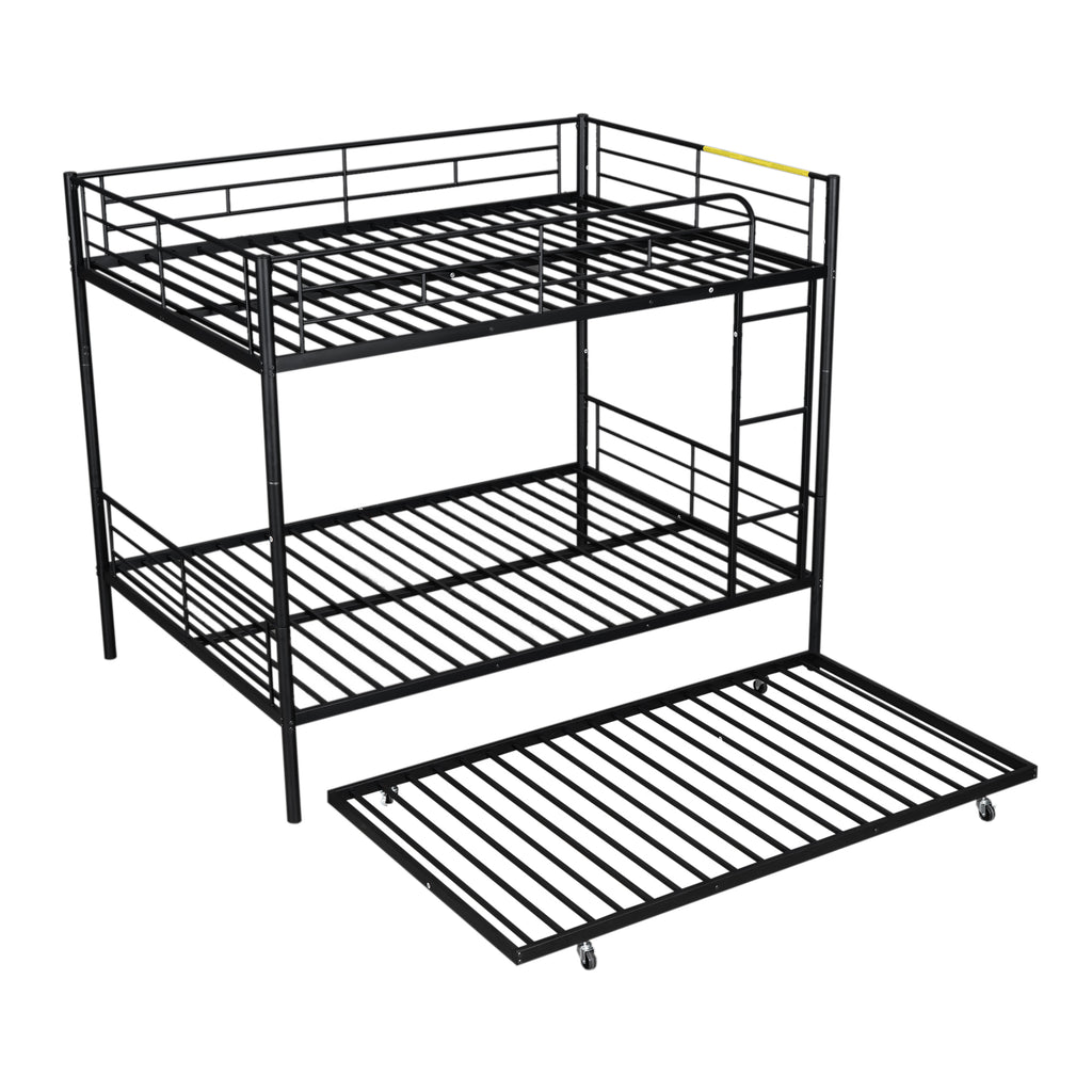 Full Over Full Metal Bunk Bed with Trundle