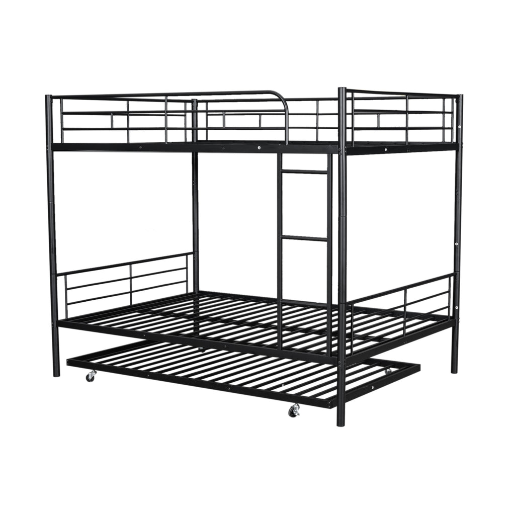 Full Over Full Metal Bunk Bed with Trundle