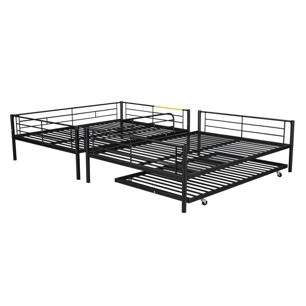 Full Over Full Metal Bunk Bed with Trundle