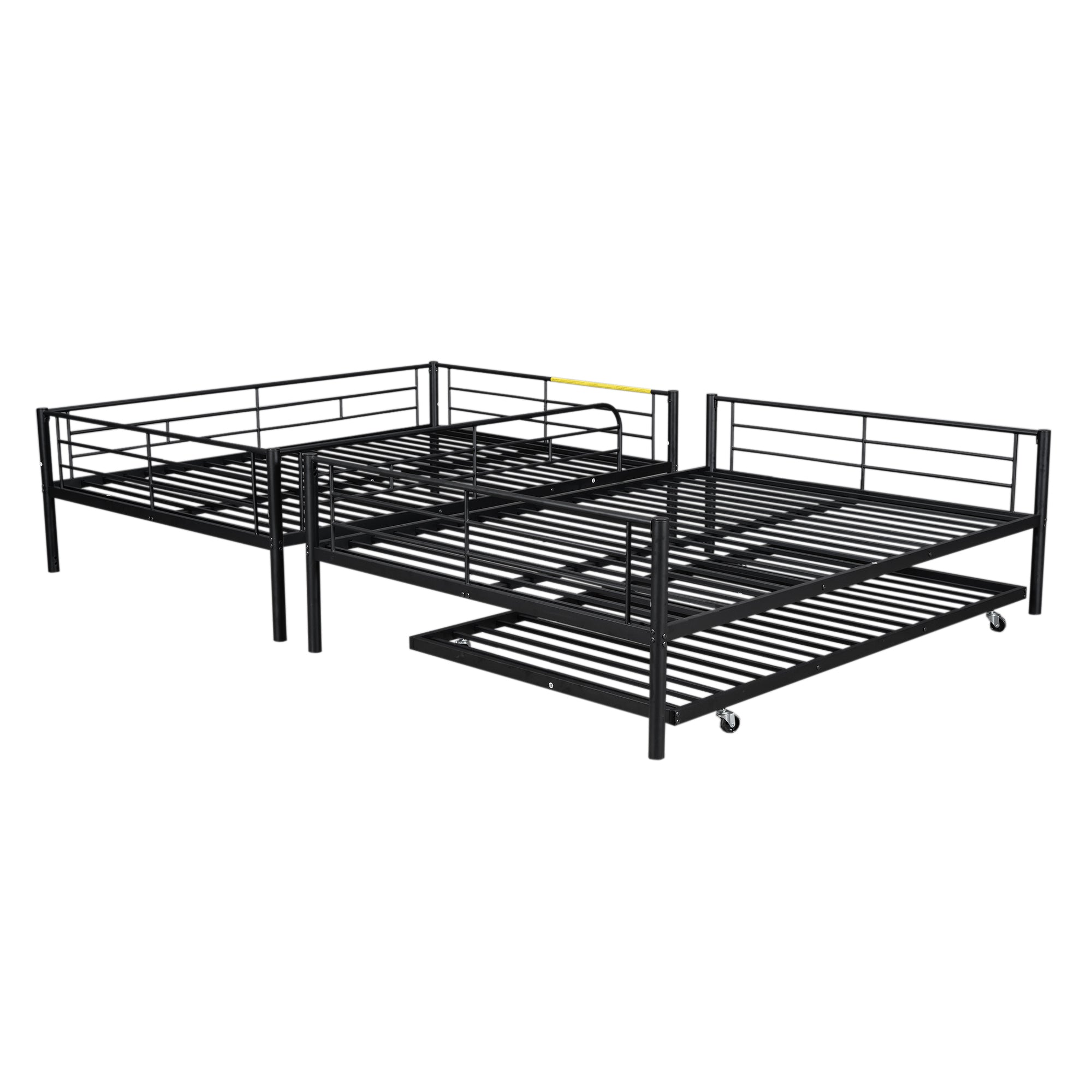 Full Over Full Metal Bunk Bed with Trundle