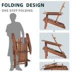 Wooden Outdoor Folding Adirondack Chair Set of 2