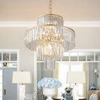 20" Modern Crystal Chandelier with Gold Finish