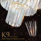20" Modern Crystal Chandelier with Gold Finish