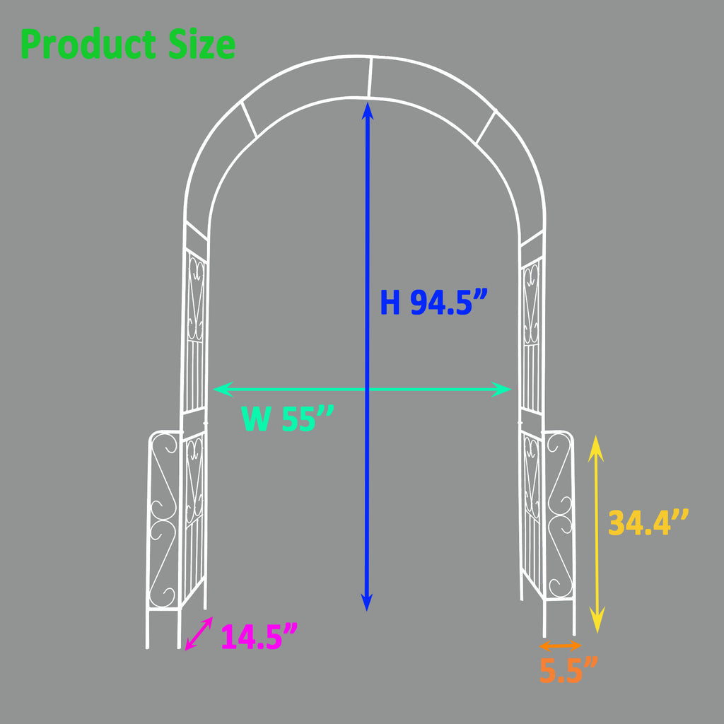 Metal Garden Arch W55'' x H94.5''