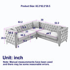 82.2-Inch Velvet Corner Sofa