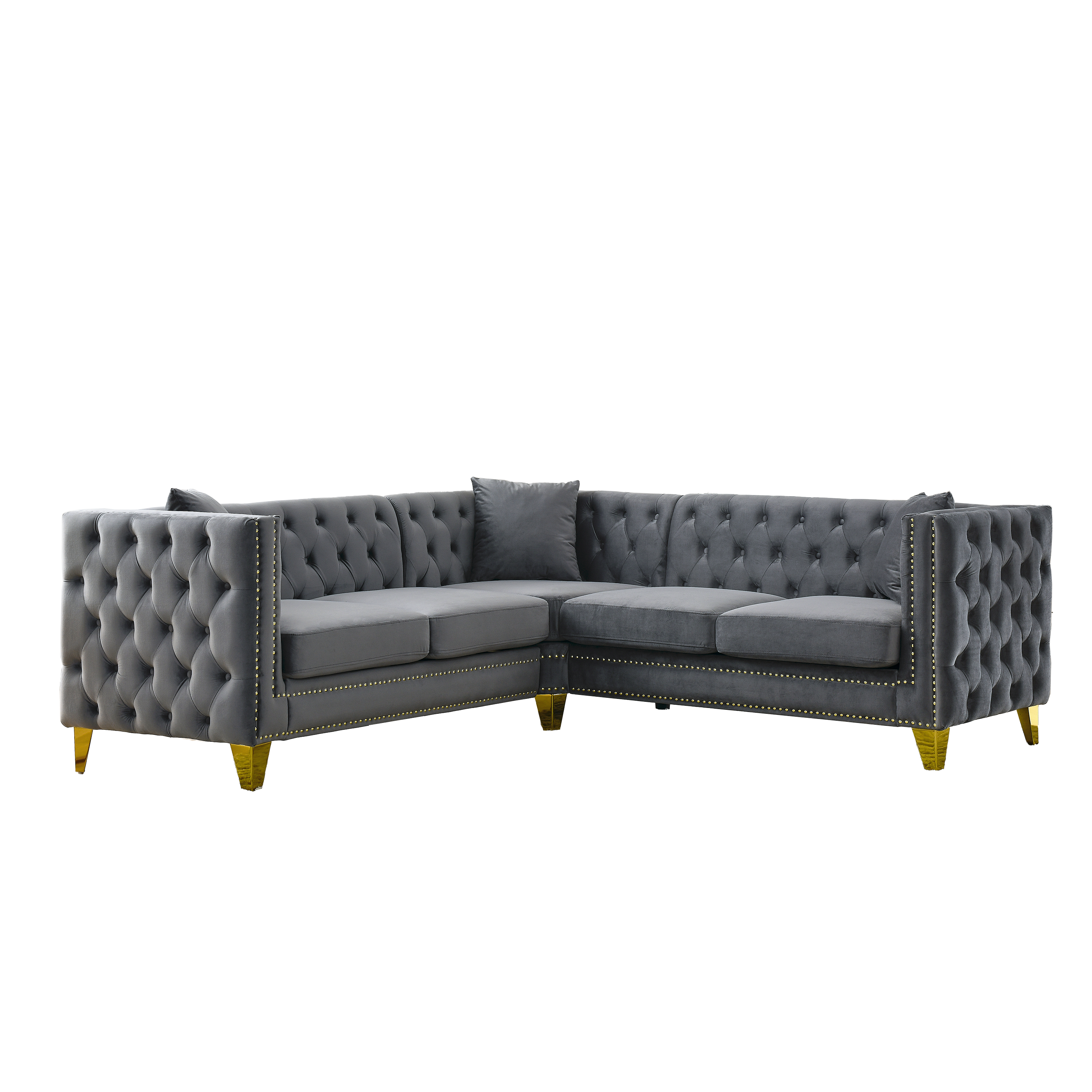 82.2-Inch Velvet Corner Sofa