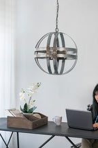 4-Light Galvanized Chandelier