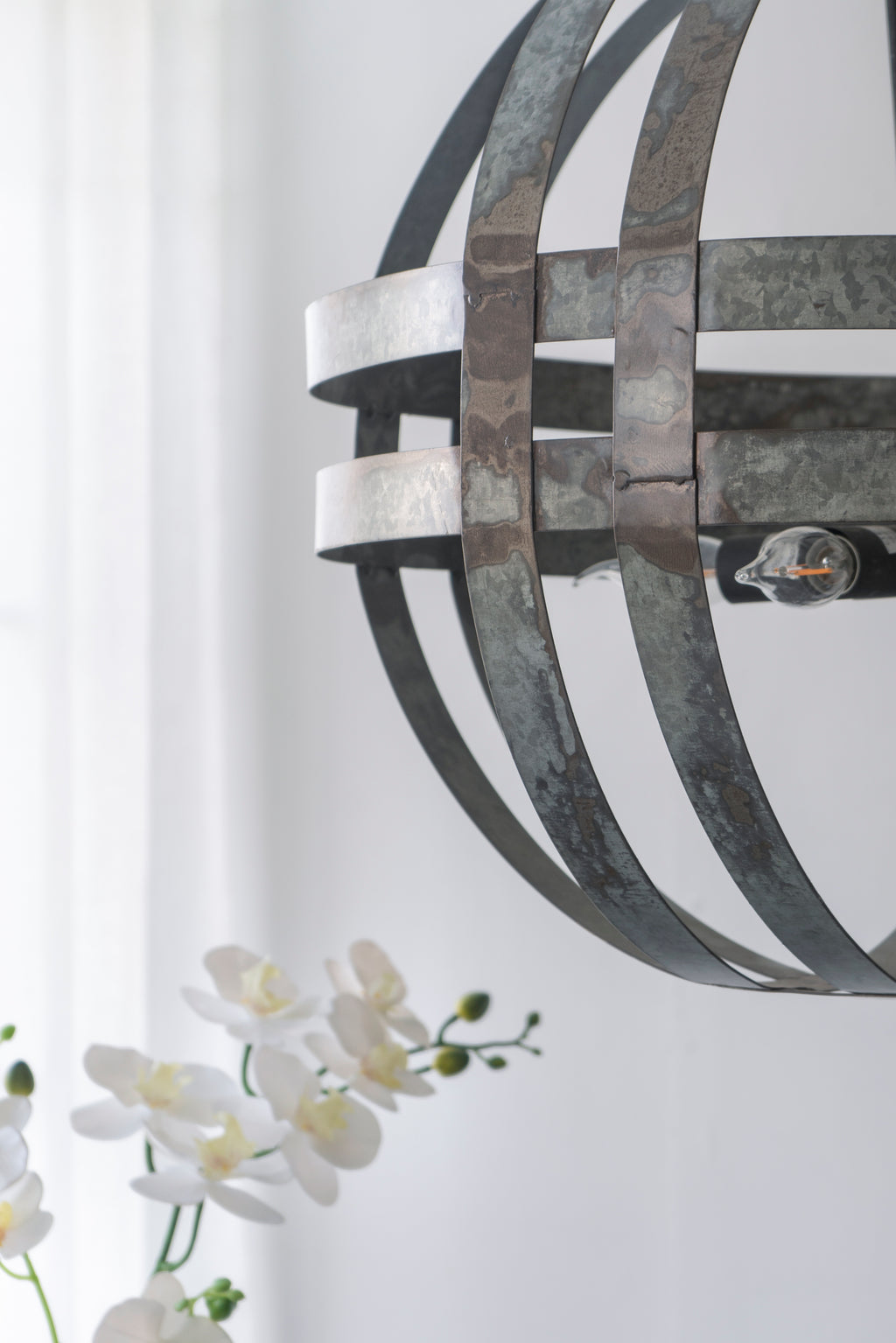 4-Light Galvanized Chandelier