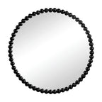 32" Circle Mirror with Metal Beaded Frame