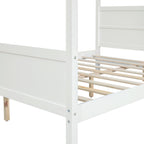 Queen Size Canopy Platform Bed with Headboard and Footboard