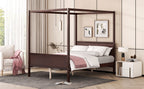 Queen Size Canopy Platform Bed with Headboard and Footboard