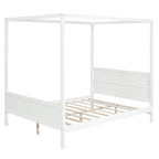 Queen Size Canopy Platform Bed with Headboard and Footboard