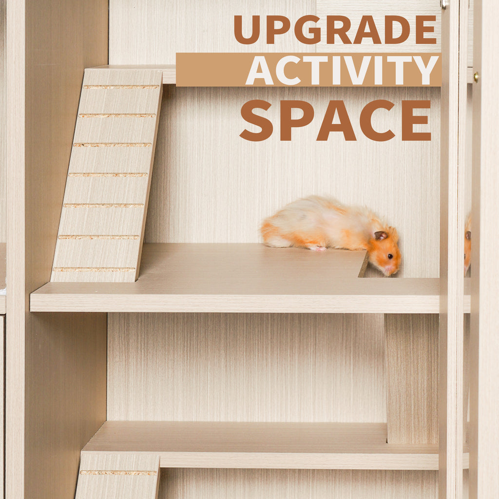 4-Tier Hamster Cage with Storage Cabinet