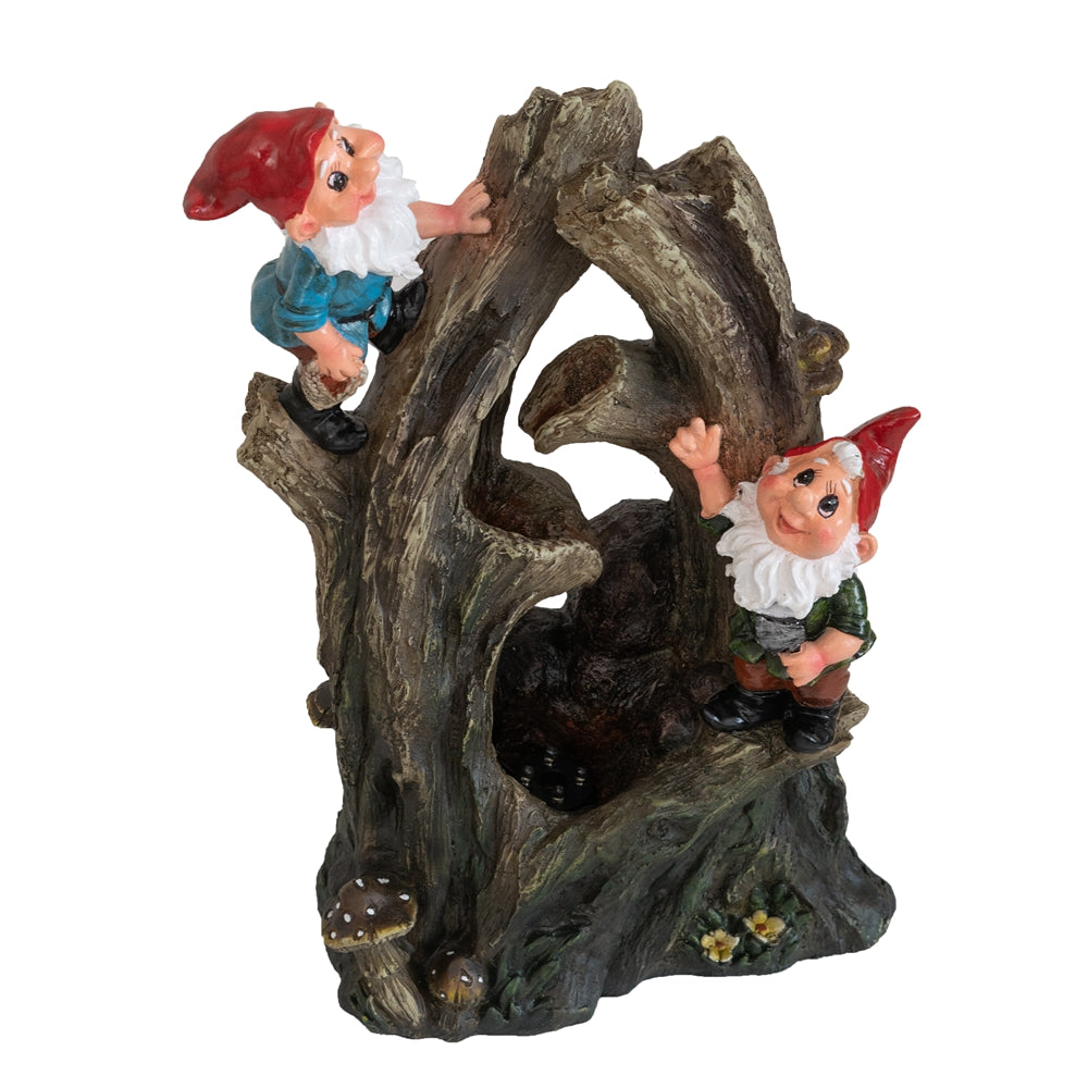 8.3x4.7x13.8" Decorative Woodland Gnome Water Fountain